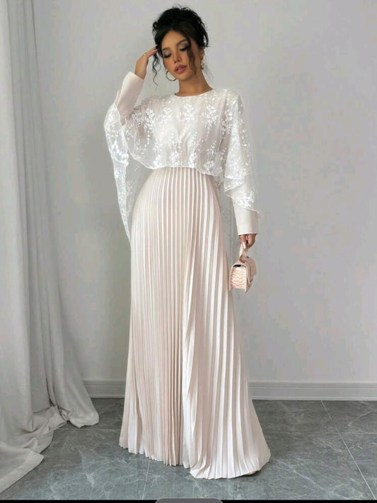 Elegant Pleated Mesh Dress